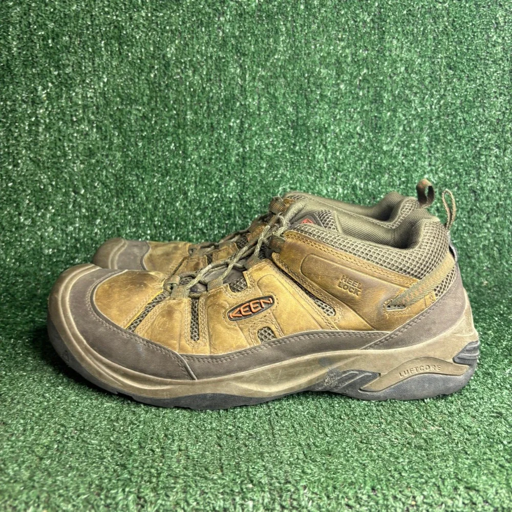 Keen Circadia Low Vent Waterproof Leather Hiking Trail Shoes Brown Mens Size 14
